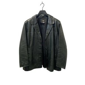 Mossimo Women's Plus Sz Leather Jacket Black Sz 24W 100% Genuine Leather